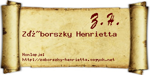 Záborszky Henrietta névjegykártya